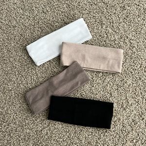 4 Headband Set (White, Cream, Dark Gray, Black)